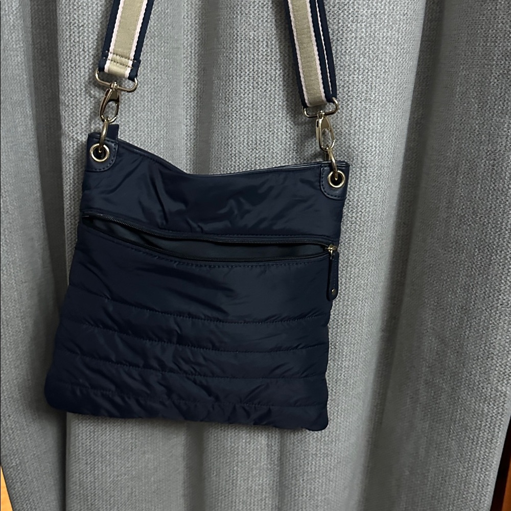 Sondra Roberts Squared nylon crossbody Navy Handbag - Picture 5 of 5